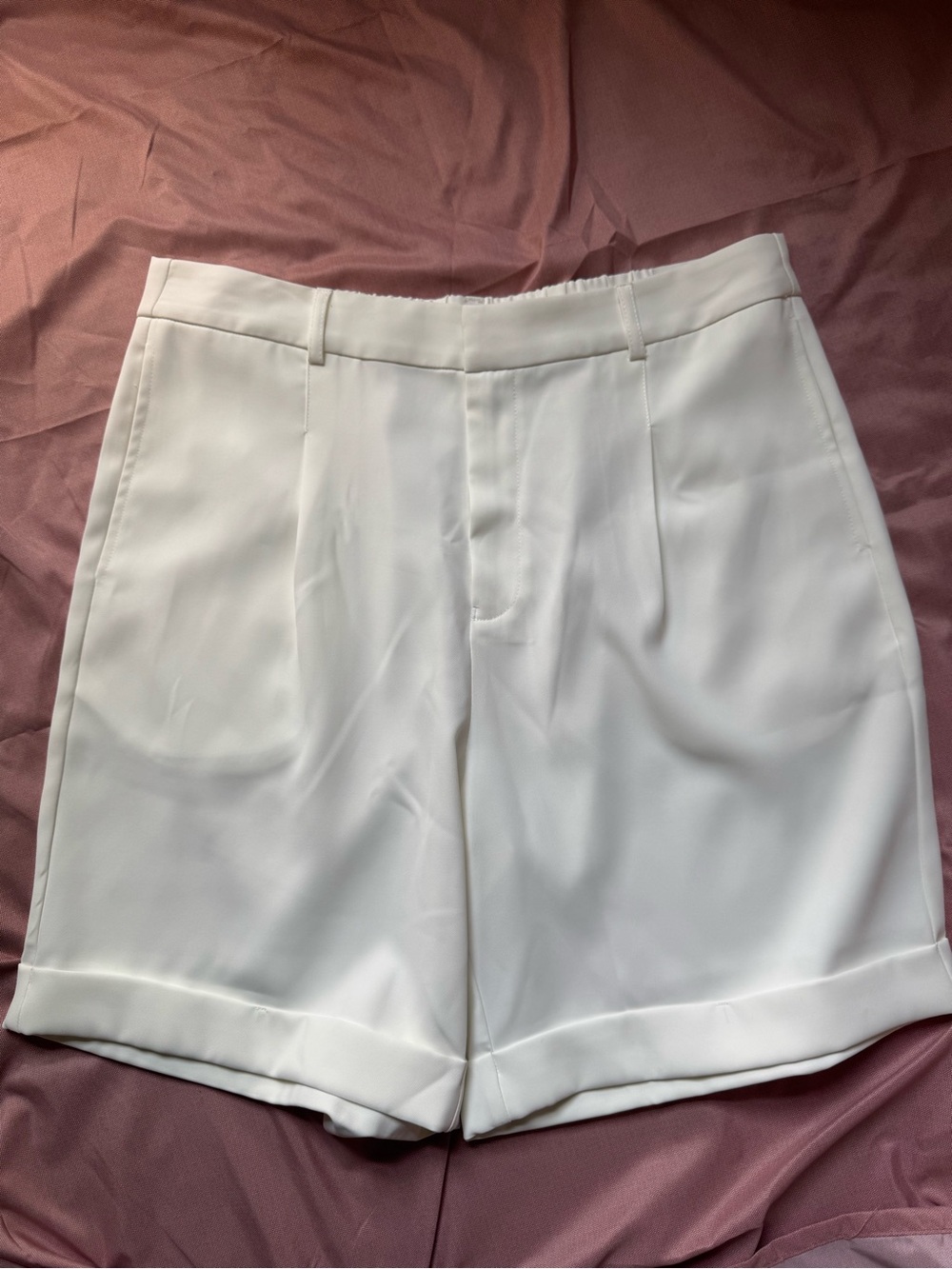 Amazon White High-Rise Tailored Shorts